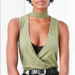 Urban Outfitters Mock Neck Surplice Top